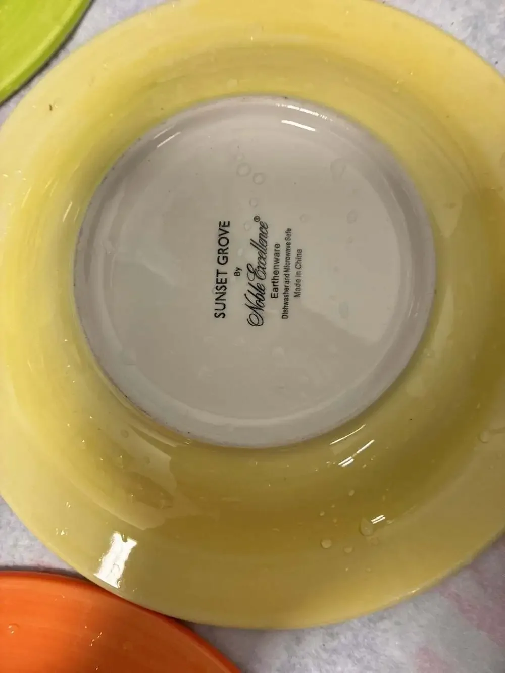 Sunset Grove by Noble Excellence Earthenware Floral Surfboard Dinner Plates Lot